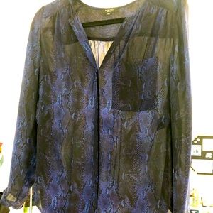 Babaton Snakeskin Print Silk Blouse
